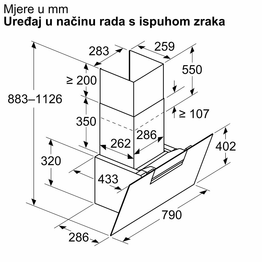 Napa Bosch DWK87FN60 H2H (768m3/h)