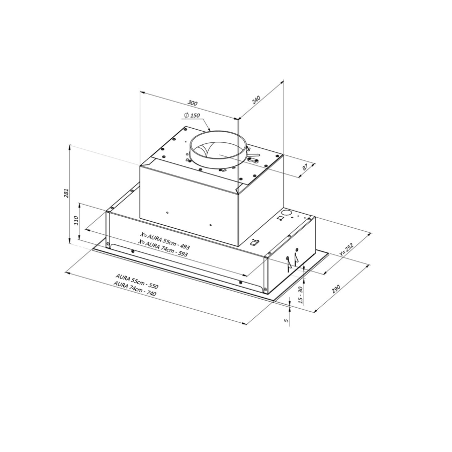 Napa Ciarko Design AURA CDZ5501C crna H2H (680m3/h)