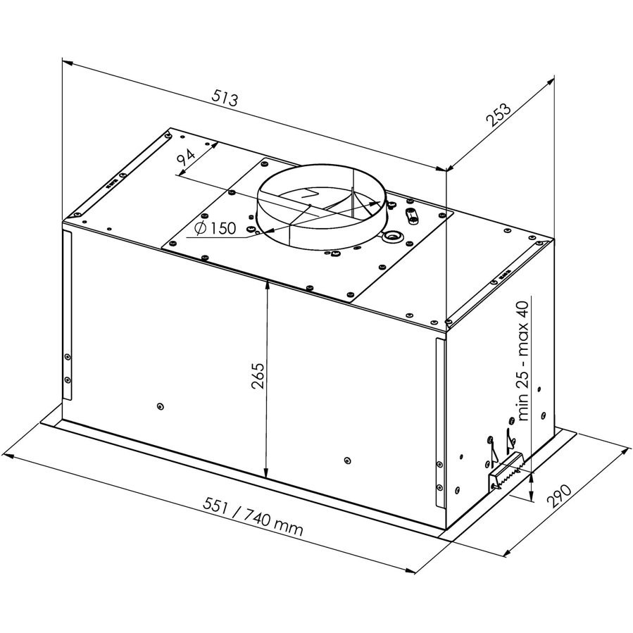 Napa Ciarko Design DUO CDZ5505B bijela H2H (710m3/h)