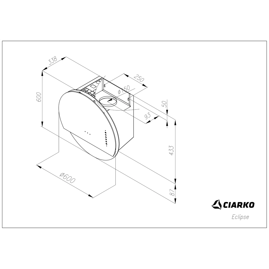 Napa Ciarko Design ECLIPSE CDP6001BZ white/gold (735m3/h)