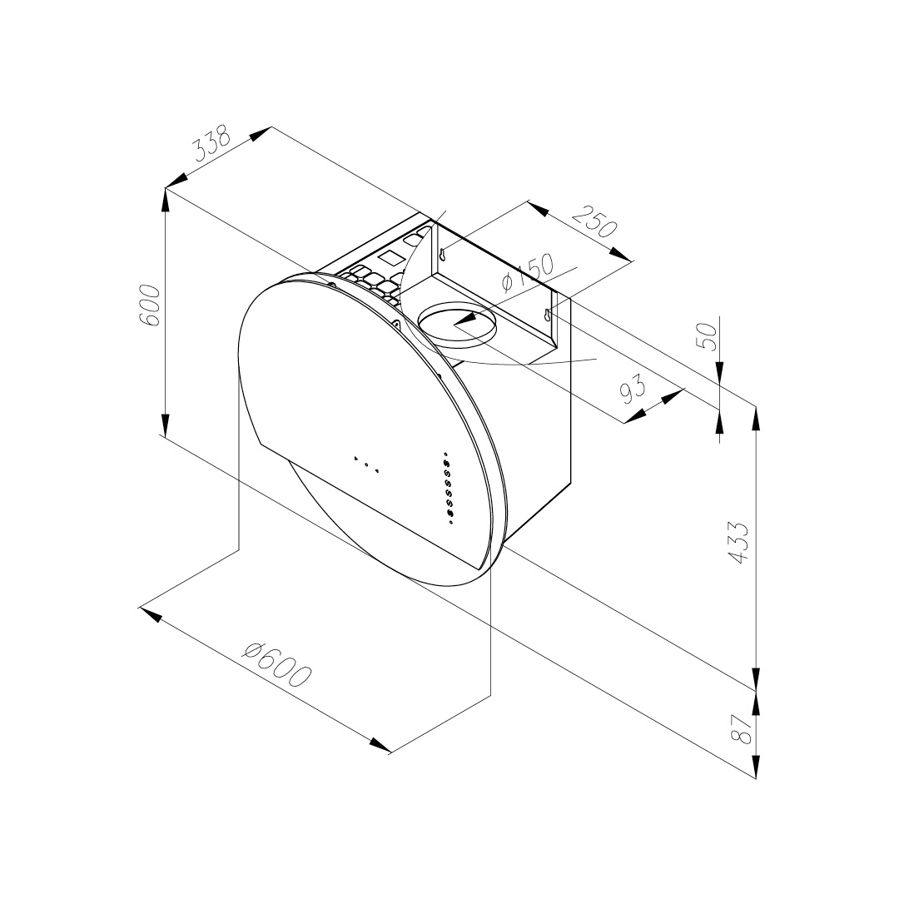 Napa Ciarko Design ECLIPSE CDP6001CR black/rose gold (735m3/h)