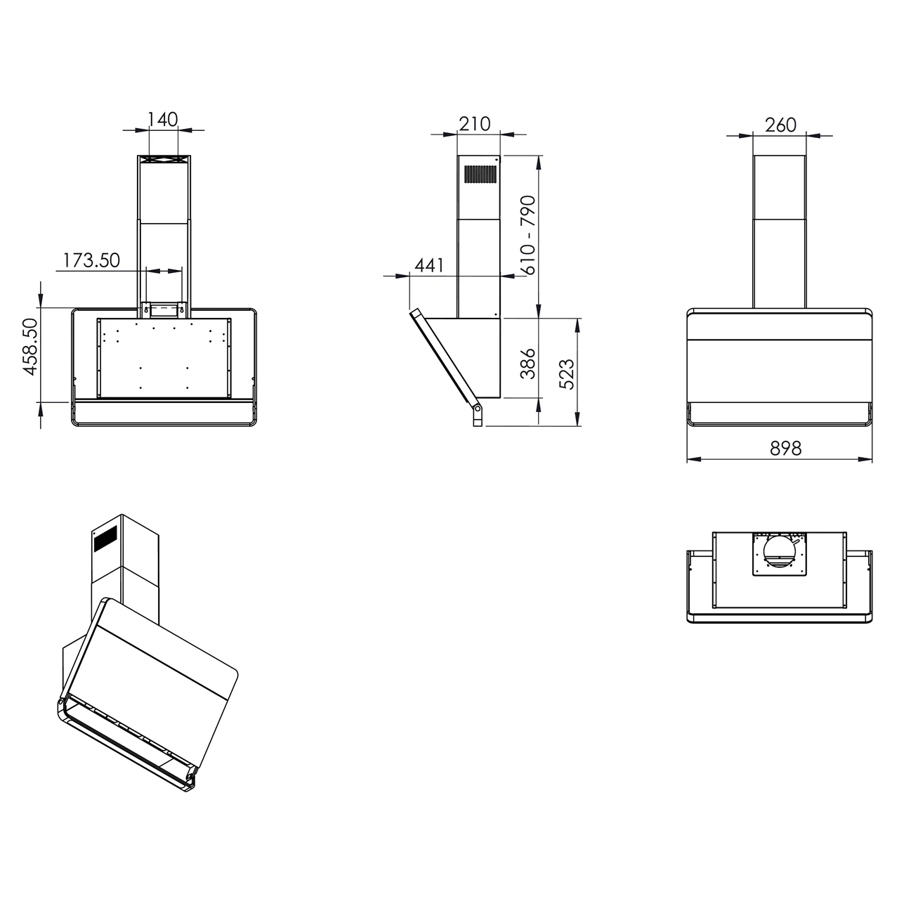 Napa Ciarko Design ILLUMIA CDP9002C crna (730m3/h)