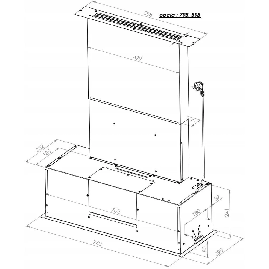 Napa Ciarko Design JOKER UNO CDZ7406B bijela H2H (740m3/h)