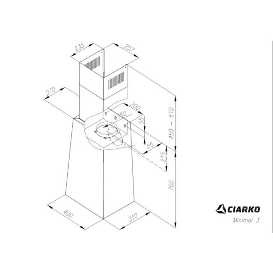 Napa Ciarko Design MINIMAL 3 CDP403C crna (610m3/h)