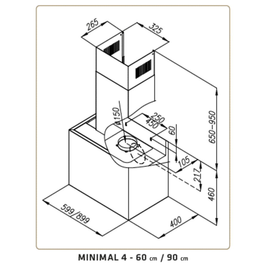 Napa Ciarko Design MINIMAL 4 CDP904C crna (715m3/h)