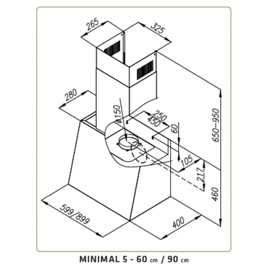 Napa Ciarko Design MINIMAL 5 CDP905C crna (715m3/h)