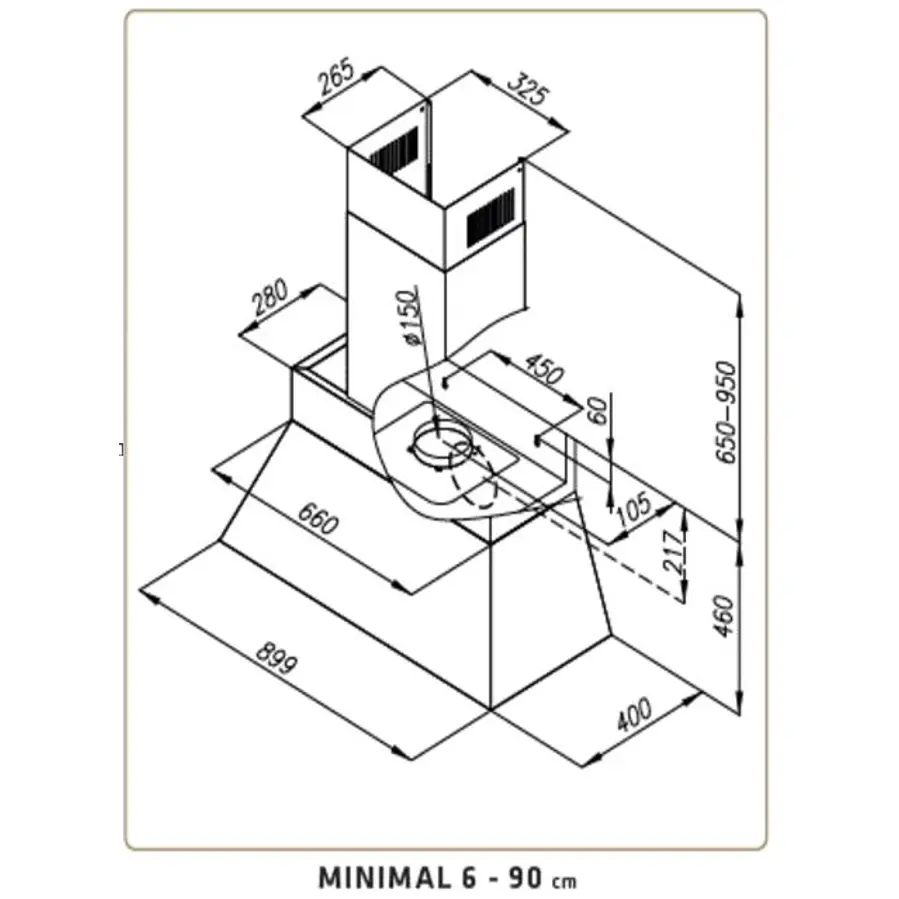 Napa Ciarko Design MINIMAL 6 CDP906C crna (715m3/h)