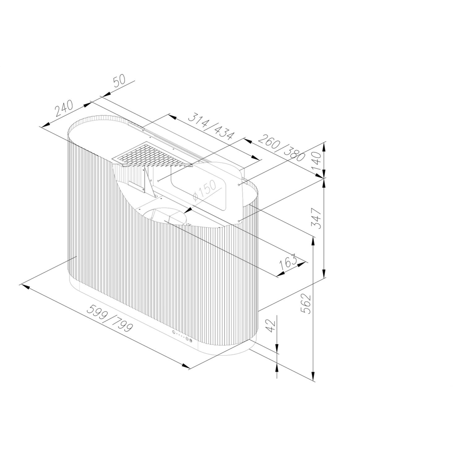 Napa Ciarko Design MONO CDP8001B crna (730m3/h)