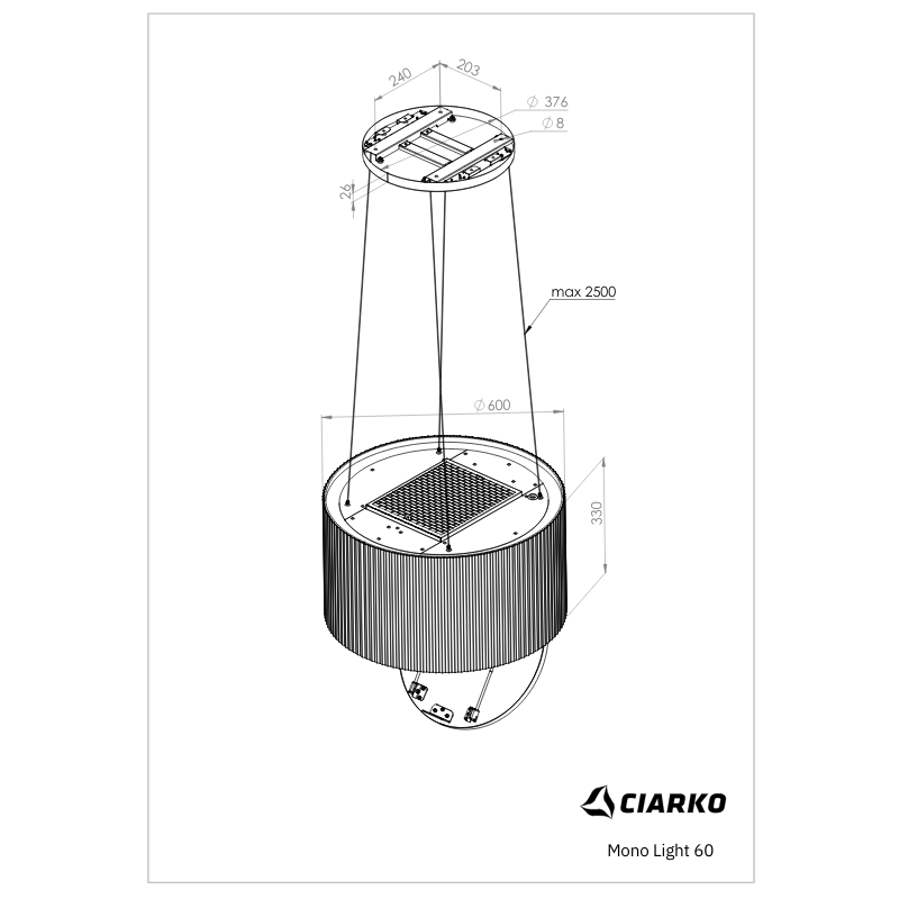 Napa Ciarko Design MONO LIGHT CDW6001Z gold (460m3/h)