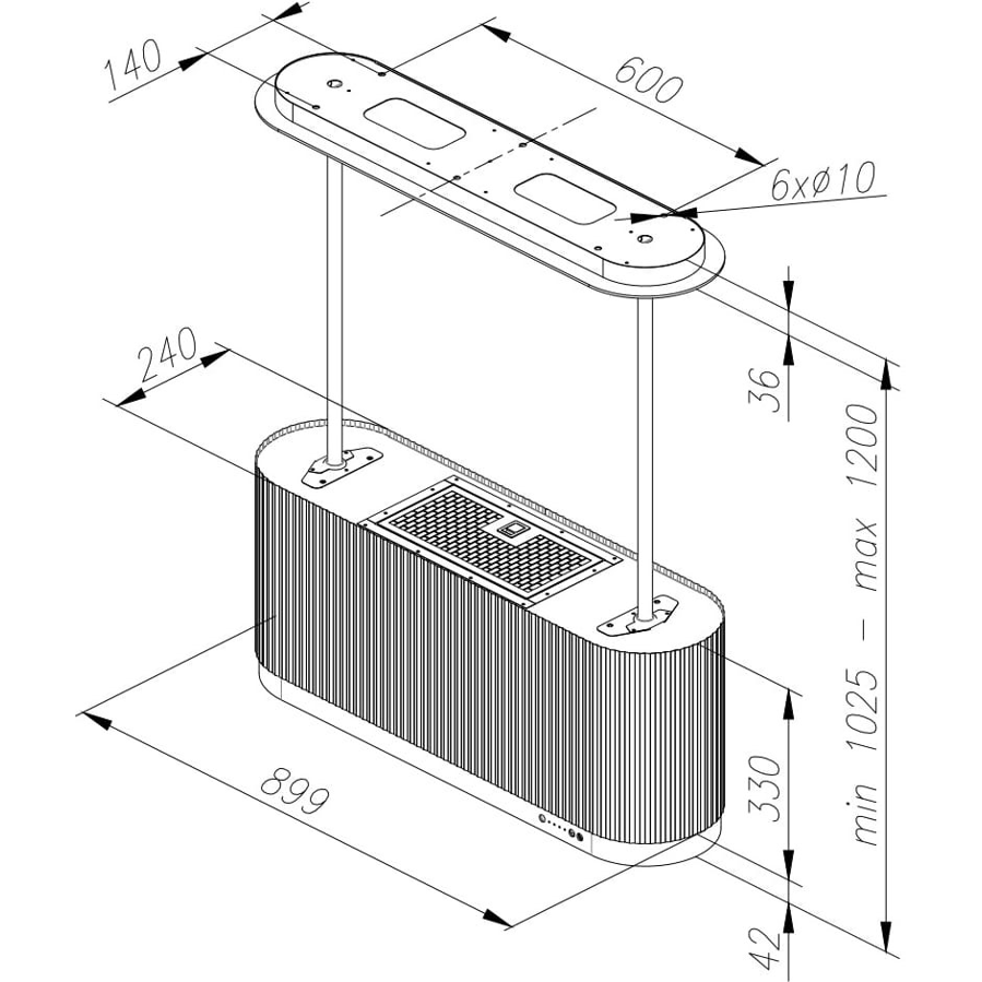 Napa Ciarko Design MONO W CDW9001B crna (550m3/h)