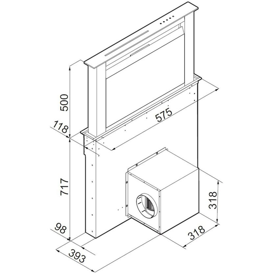 Napa Ciarko Design MOONDRAFT CDB6001CC mat crna (670m3/h)