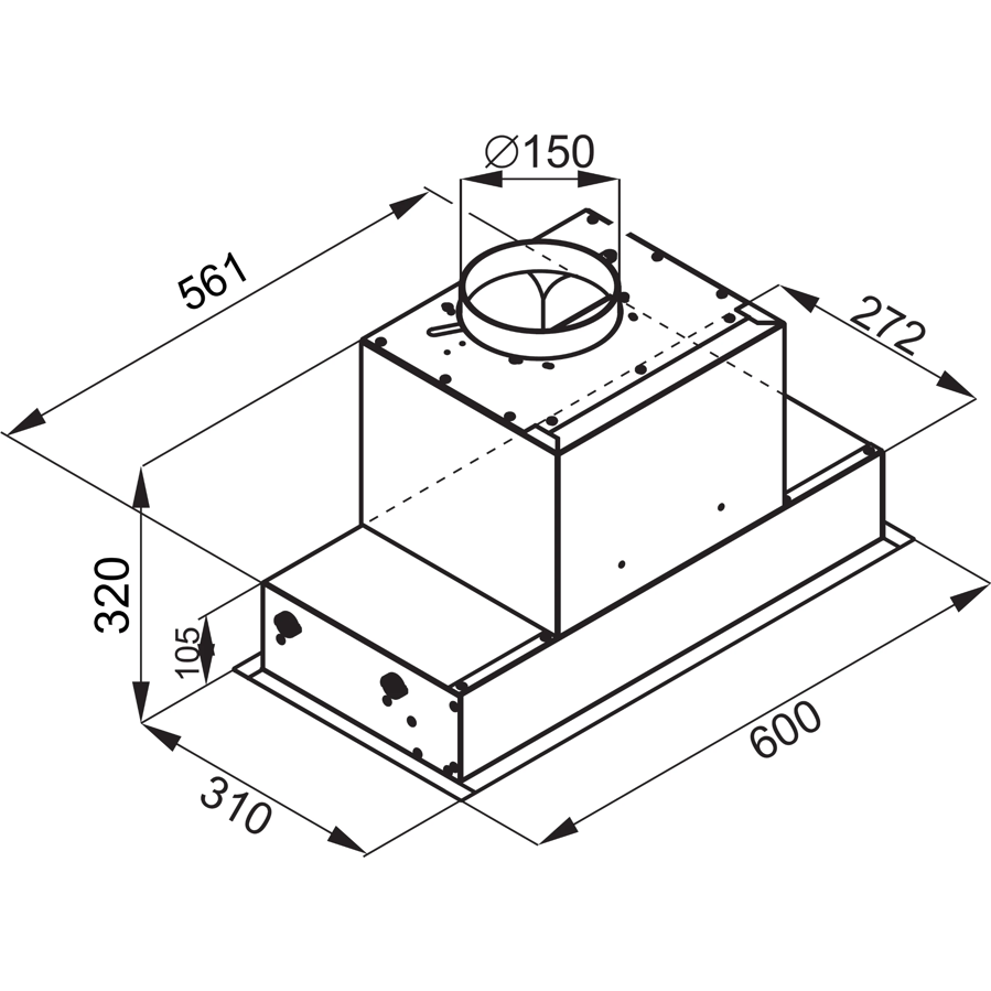 Napa Ciarko Design SU MINI CDZ6001C crna (680m3/h)