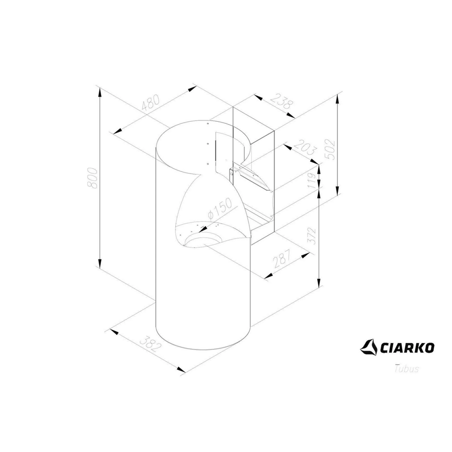 Napa Ciarko Design TUBUS CDP3801I inox (670m3/h)
