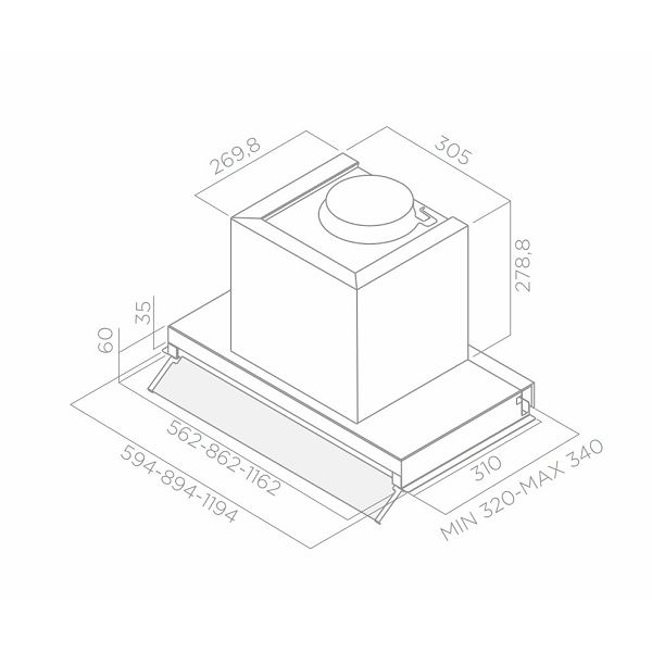 Napa Elica BOX IN IX/A/60 (370m3/h)