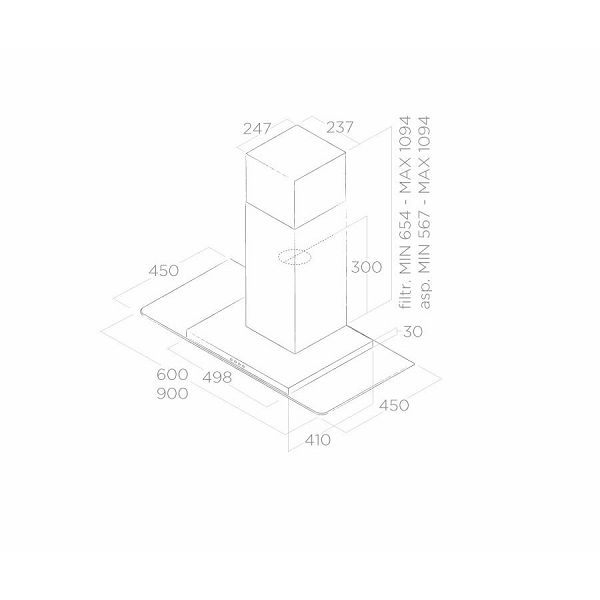 Napa Elica Flat Glass IX/A/60 (365m3/h)
