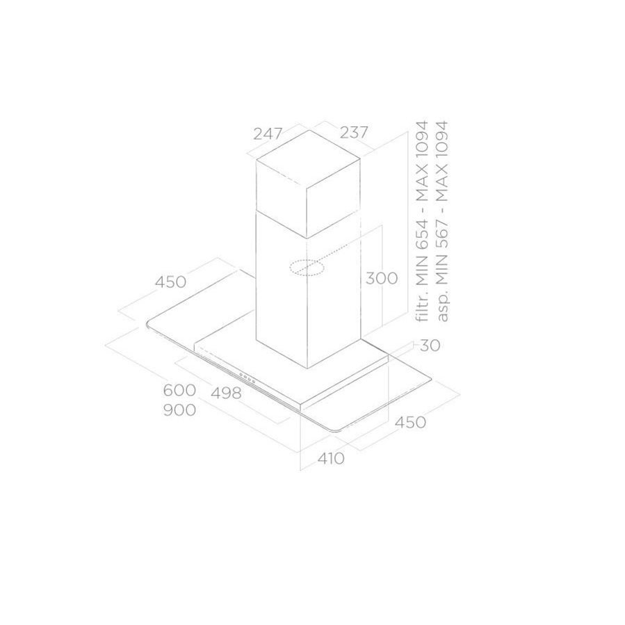 Napa Elica Flat Glass IX/A/90 68516390A