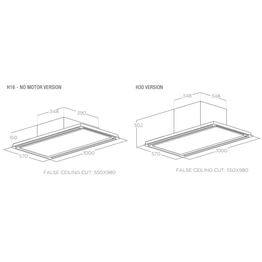 Napa Elica HILIGHT GLASS H30 WH/A/100 stropna PRF0146246A