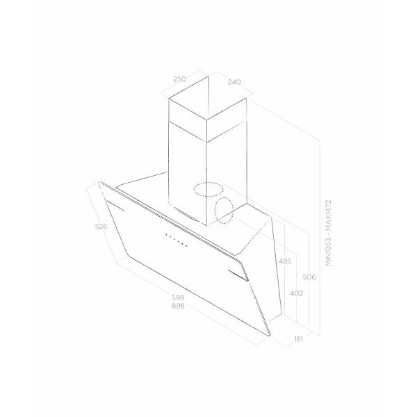 Napa Elica L'ESSENZA BL/A/90 (690m3/h)