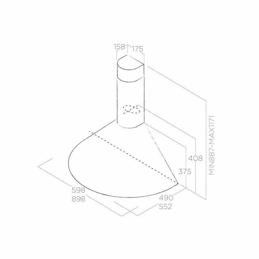 Napa Elica Tonda IX/F/90 (350m3/h) 2937999C