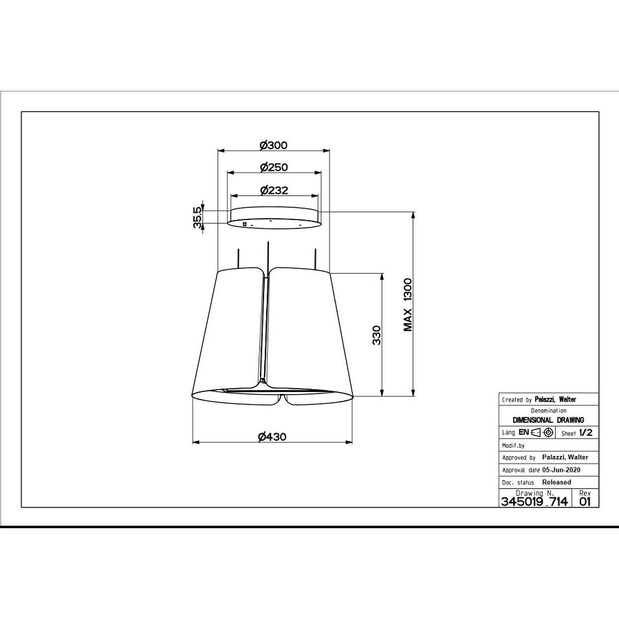 Napa Faber Beat BK Matt F45 (720m3/h) 345.0612.337