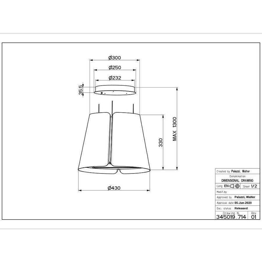 Napa Faber Beat DG Matt F45 (720m3/h) 345.0612.339