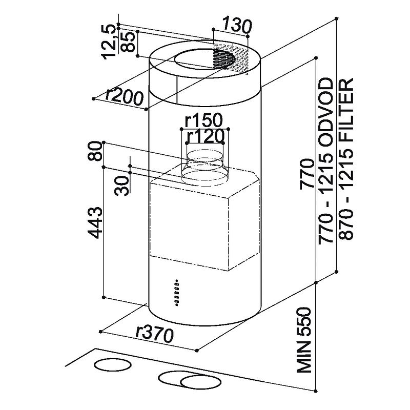 Napa Faber CYLINDRA ISOLA EV8 X A37 ELN