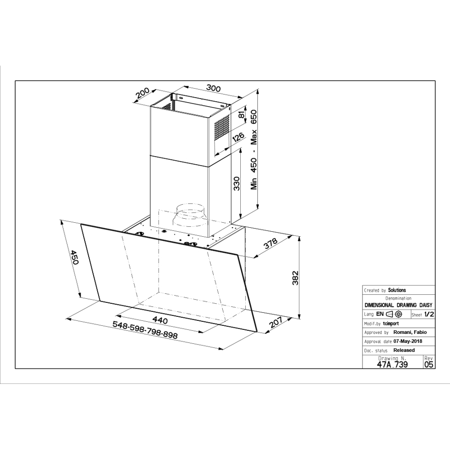 Napa Faber Daisy + WH A80 (720m3/h) 330.0612.371