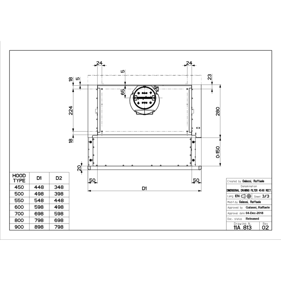 Napa Faber Flexa NG BK A60 (350m3/h) 315.0750.509