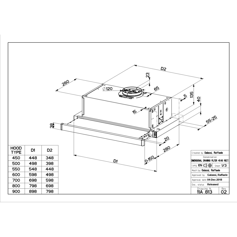 Napa Faber Flexa NG BK A60 (350m3/h) 315.0750.509