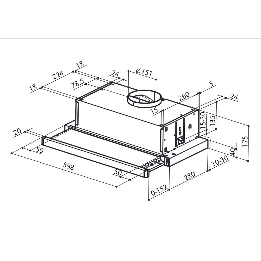 Napa Faber Flexa NG Glass Lux WH A60 (420m3/h)