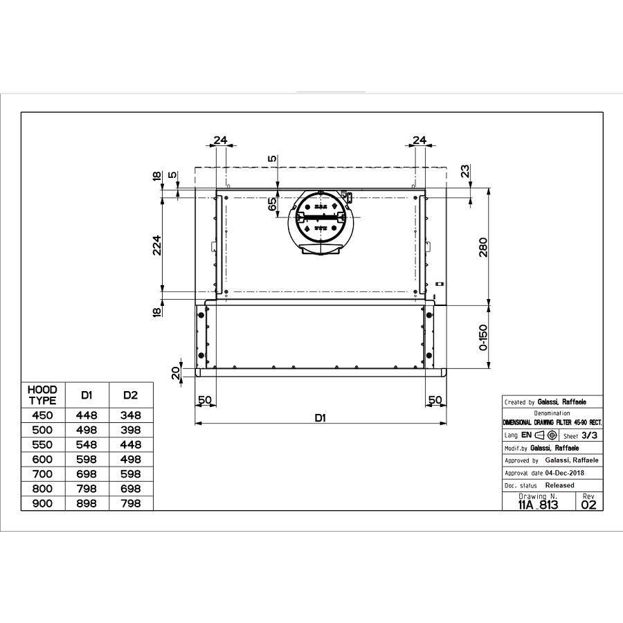 Napa Faber Flexa NG Glass M6 W A60 (310m3/h) 315.0635.107