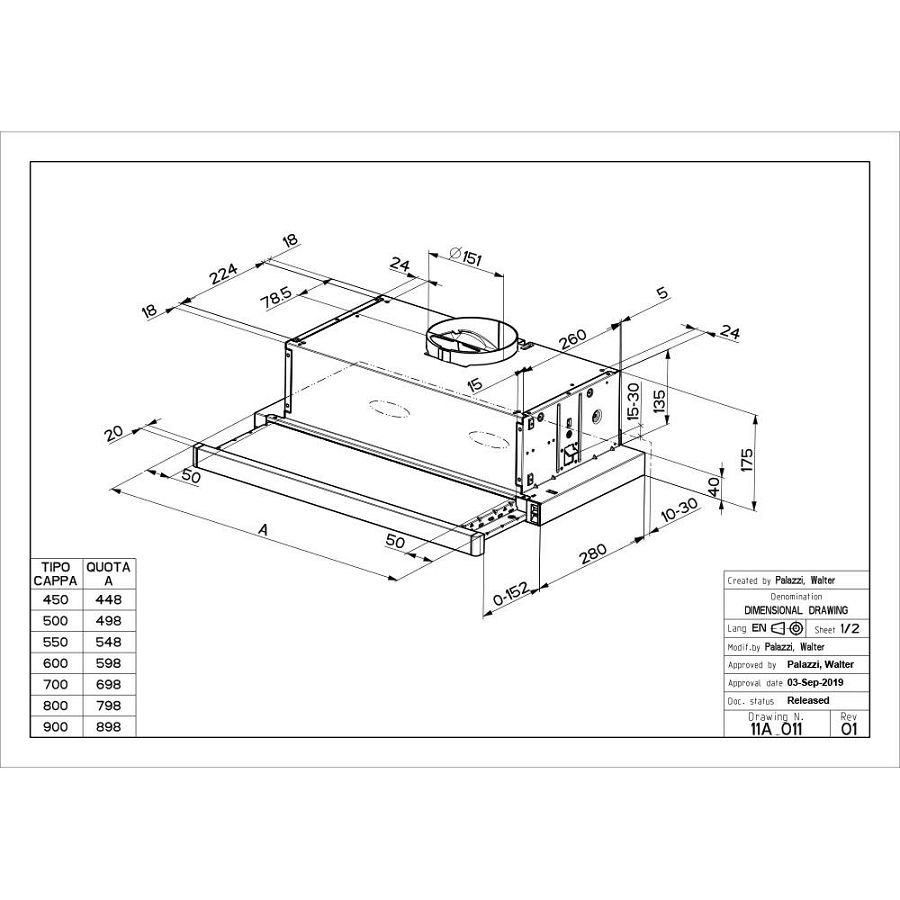 Napa Faber Flexa NG HIP AM/X A60 (420m3/h) 315.0635.133