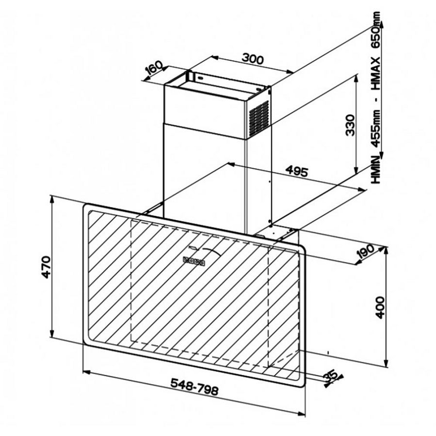 Napa Faber Glam-Fit 80 BK 330.0528.269