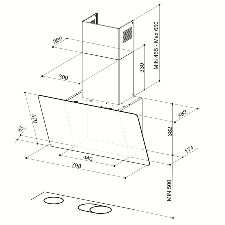 Napa Faber Glam-Light EV8+ WH/T A80