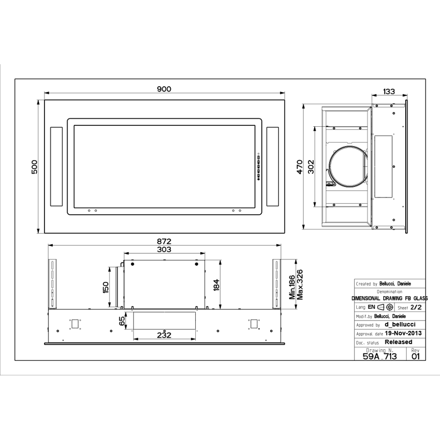 Napa Faber Heaven Glass 2.0 WH KL A90 350.0621.946