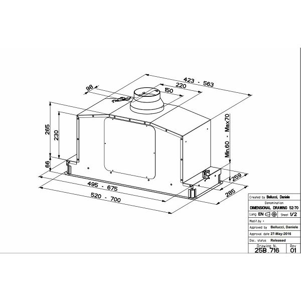 Napa Faber In-Light  EV8+ WH Matt A70 (635m3/h)