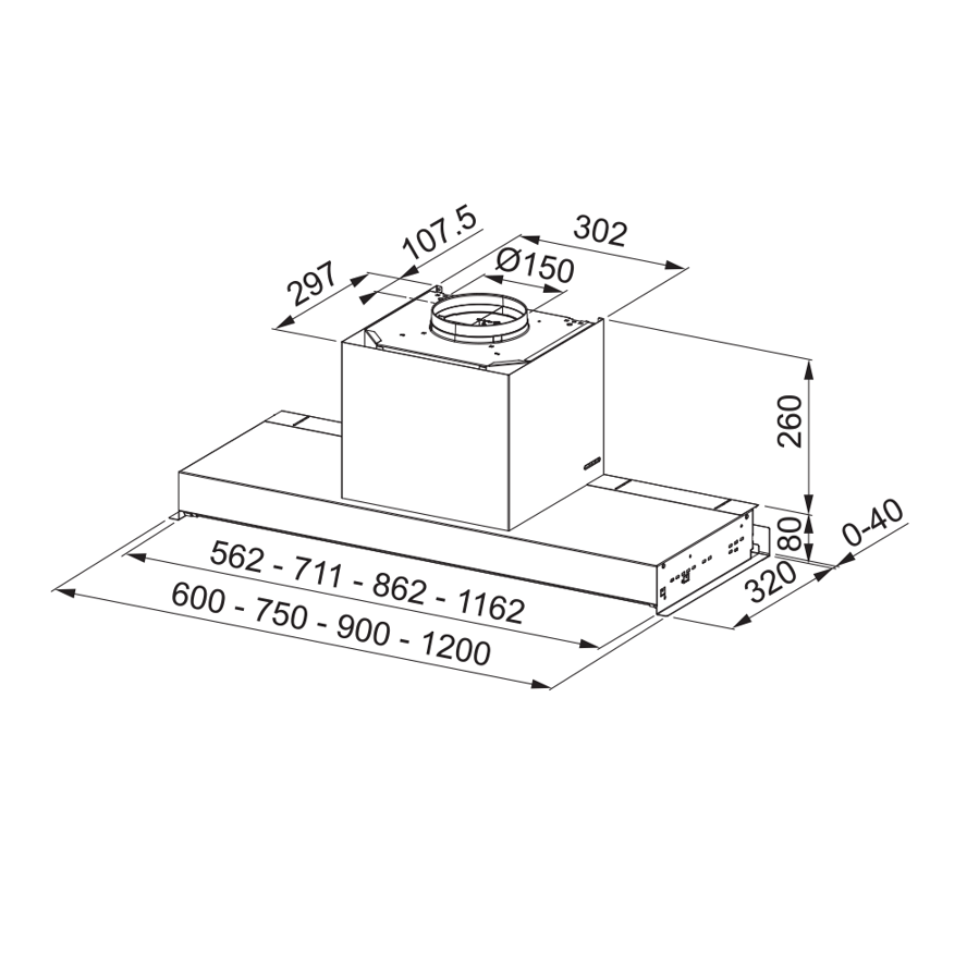 Napa Faber In-Nova Zero Drip Lite A60 (670m3/h) 305.0703.267