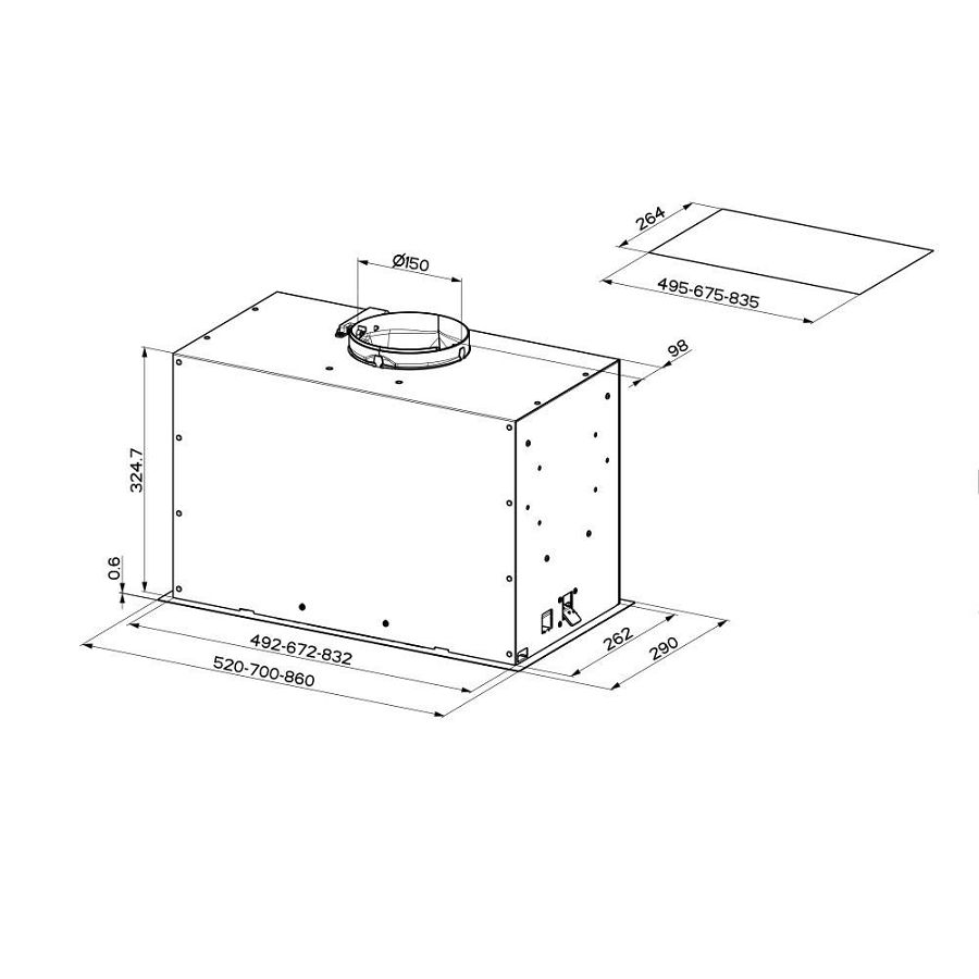 Napa Faber Inka Lux Premium BK MATT A70 KL 305.0658.609