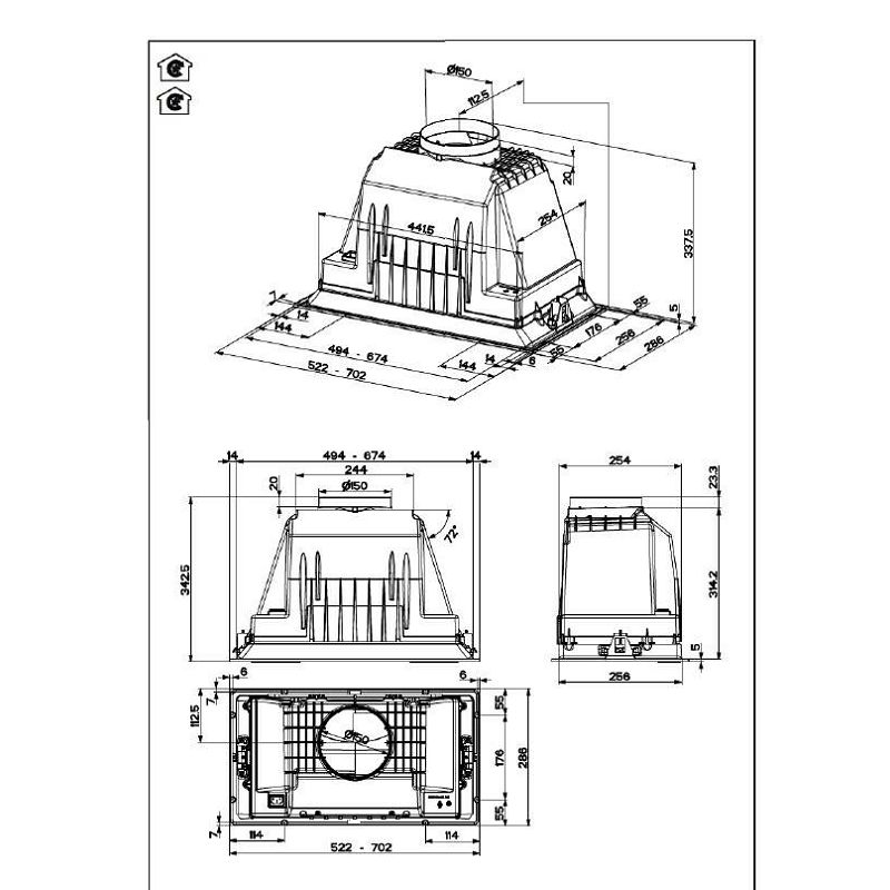 Napa Faber Inka Lux Smart EV8 LED X A70 (700m3/h) 305.0604.604