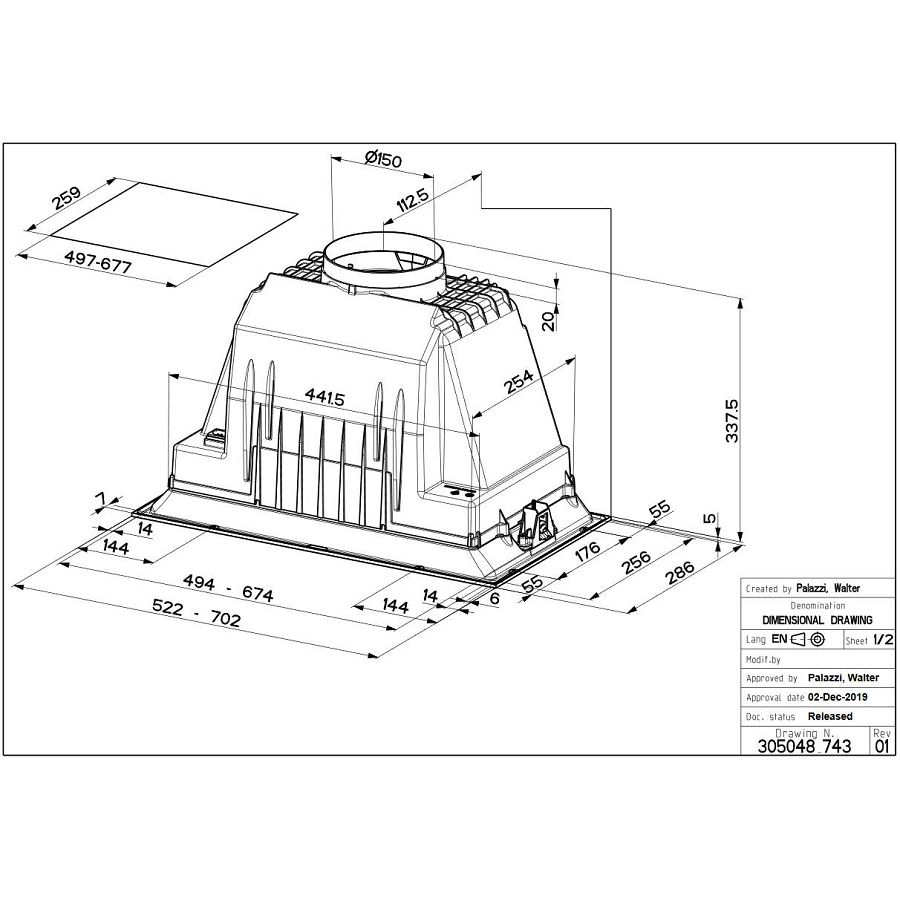 Napa Faber Inka Plus HC X A52 (580m3/h) 305.0602.047