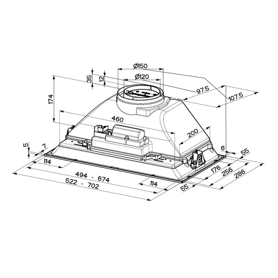 Napa Faber Inka Smart C BK A52 (335m3/h) 305.0741.293