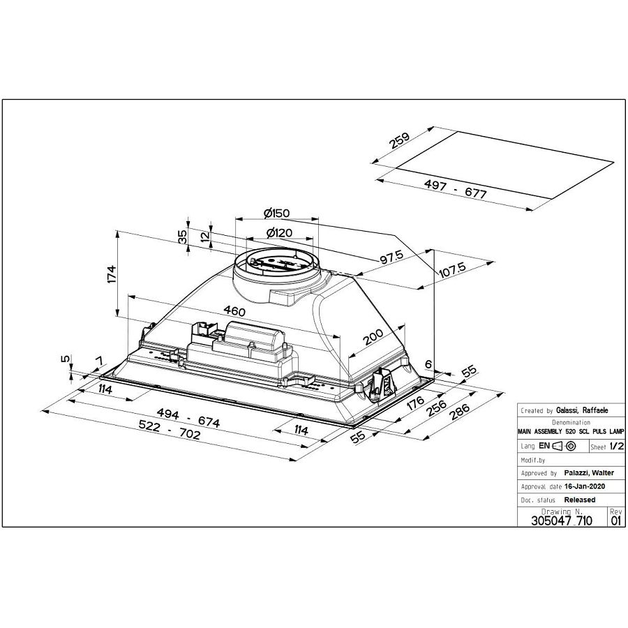 Napa Faber Inka Smart C LG A70 (335m3/h) 305.0599.306