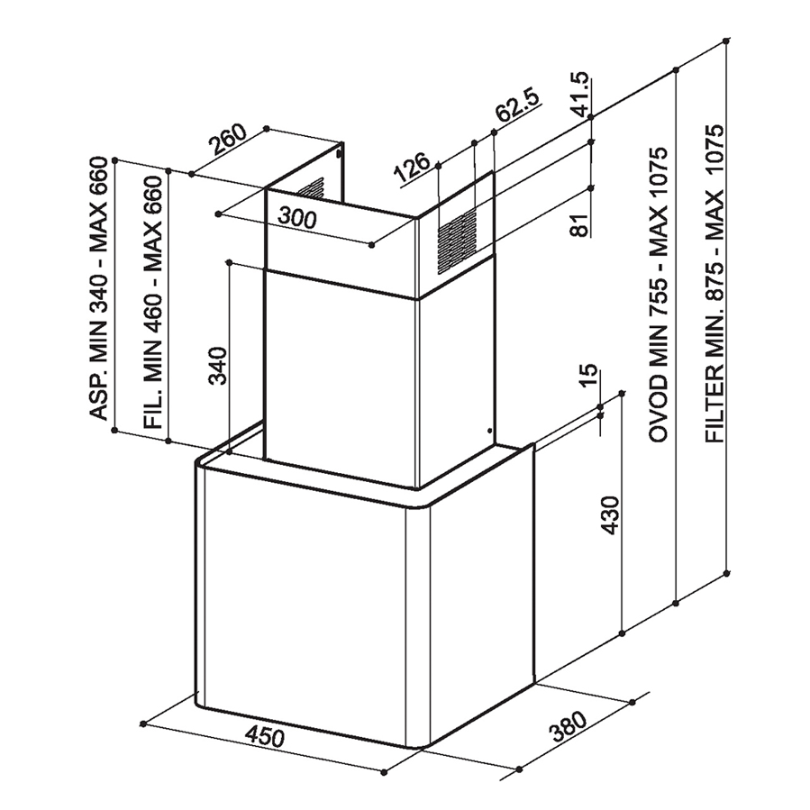 Napa Faber Lithos EG6 LED WH Matt A45 (580m3/h) 335.0533.564