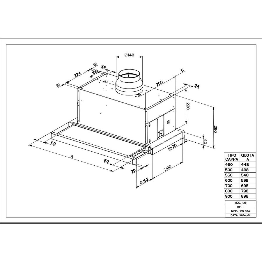 Napa Faber Maxima NG Eco EV8 AM/X A60 (640m3/h) 315.0635.140