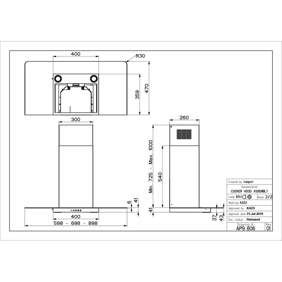 Napa Faber Nice LED SRM X/V NS A90 325.0617.053