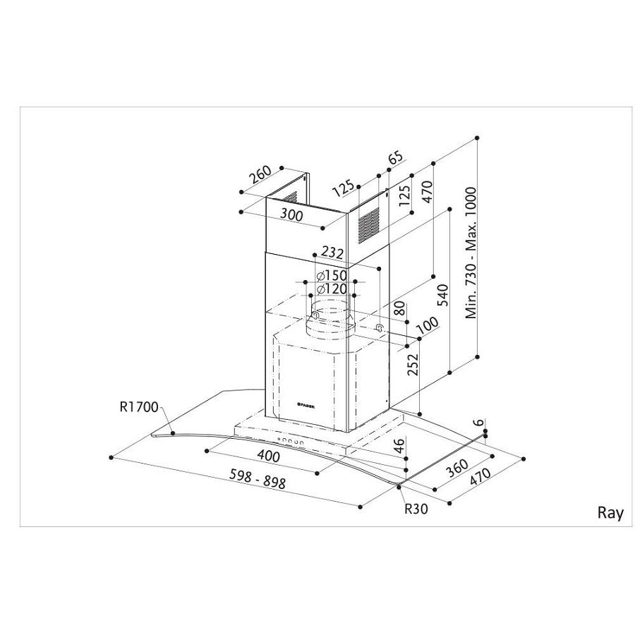 Napa Faber Ray SRM LED X/V NS A90 325.0617.051