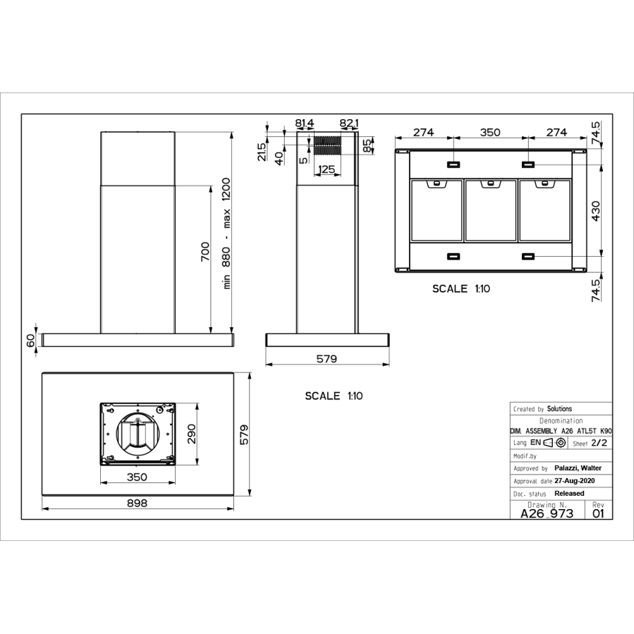 Napa Faber Stilo Glass Smart Isola A90 325.0618.802