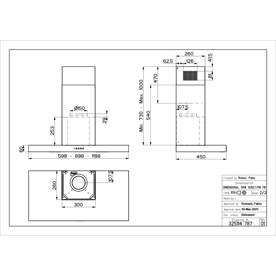 Napa Faber Stilo Smart X A90 (430m3/h) 325.0615.635