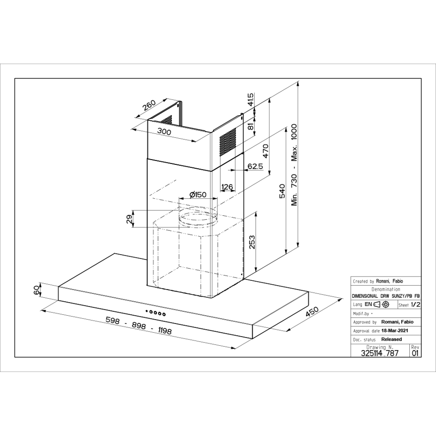 Napa Faber Stilo Smart X A90 (430m3/h) 325.0615.635