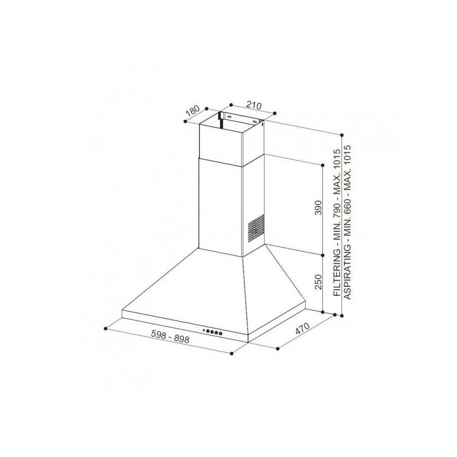 Napa Faber Strip Smart PB BK A60 (380m3/h) 320.0685.190